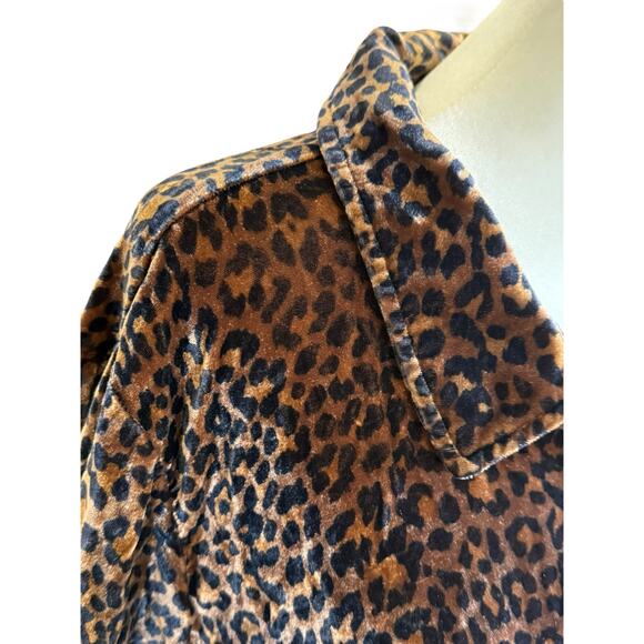 Soft Surroundings Tunic Top Women Plus 2x Velour Silk Leopard Flowy Maximalist - Picture 3 of 11